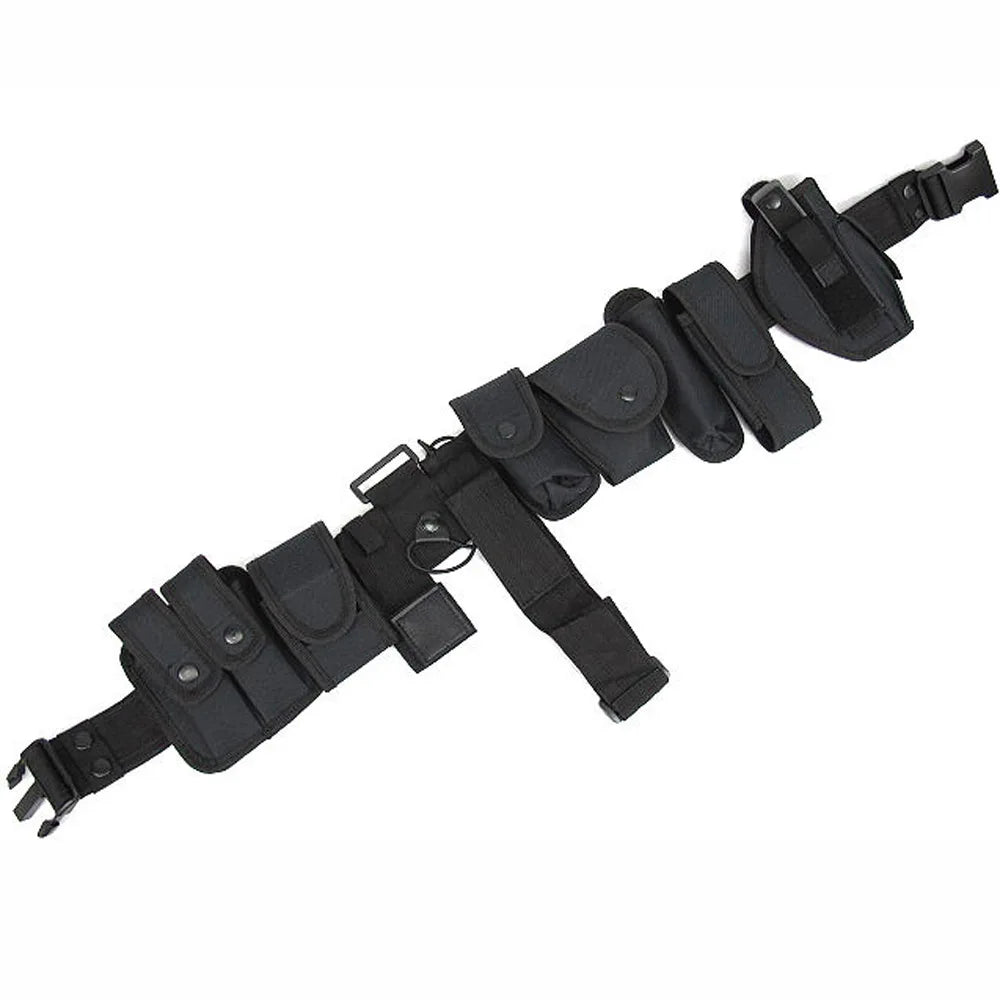 Tactical Nylon Duty Belt Utility Kit System Adjustable Quick Release With Modular Pouches Gear Holders For Security Guard Patrol