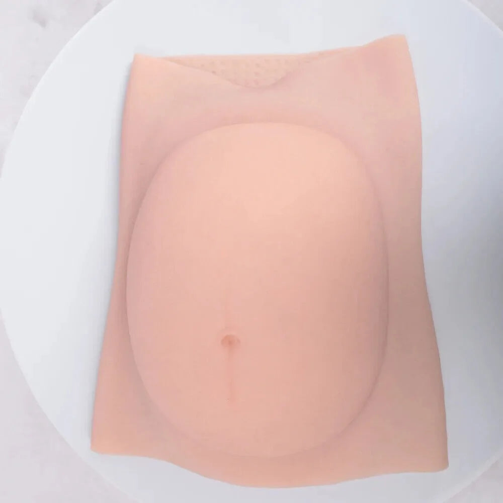 Silicone Pregnant Belly Artificial Fake Pregnant Belly for Maternity Cosplay Pregnant Fake Silicone Artificial Belly for Cross Dressing Actor Model Women Jelly Tummy 6/9 Months Jelly Belly