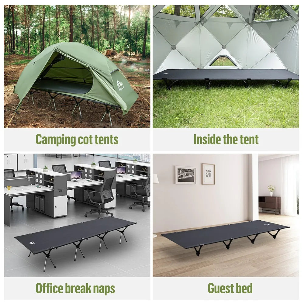 Night Cat Camping Cot Bed - Portable Folding Sleeping Cots for Adults 1-Person Outdoor Elevated Off-Ground Beds Easy Set-up Army Sleeping Bed