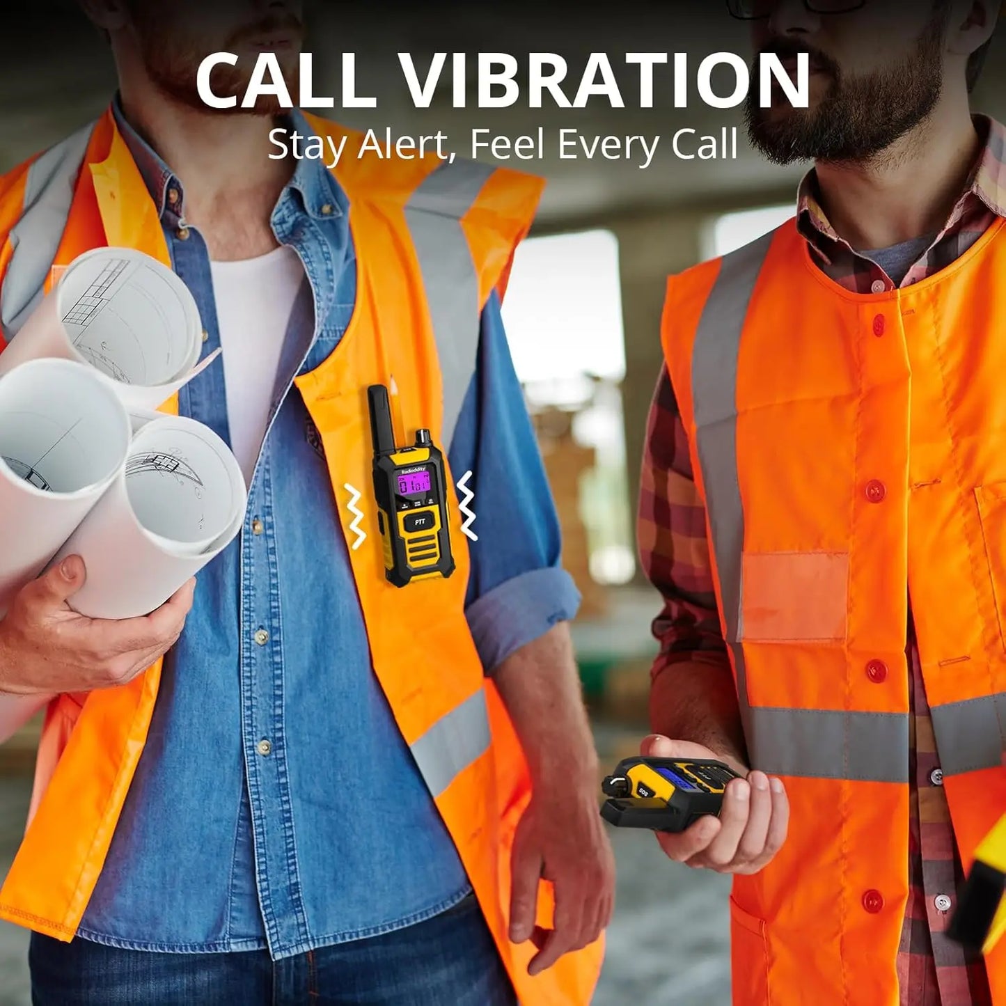 Waterproof Floating Walkie Talkies, Long Range Two-Way Radio with 2400mAh Battery, SOS Alert, for Outdoor Use, 4 Packs