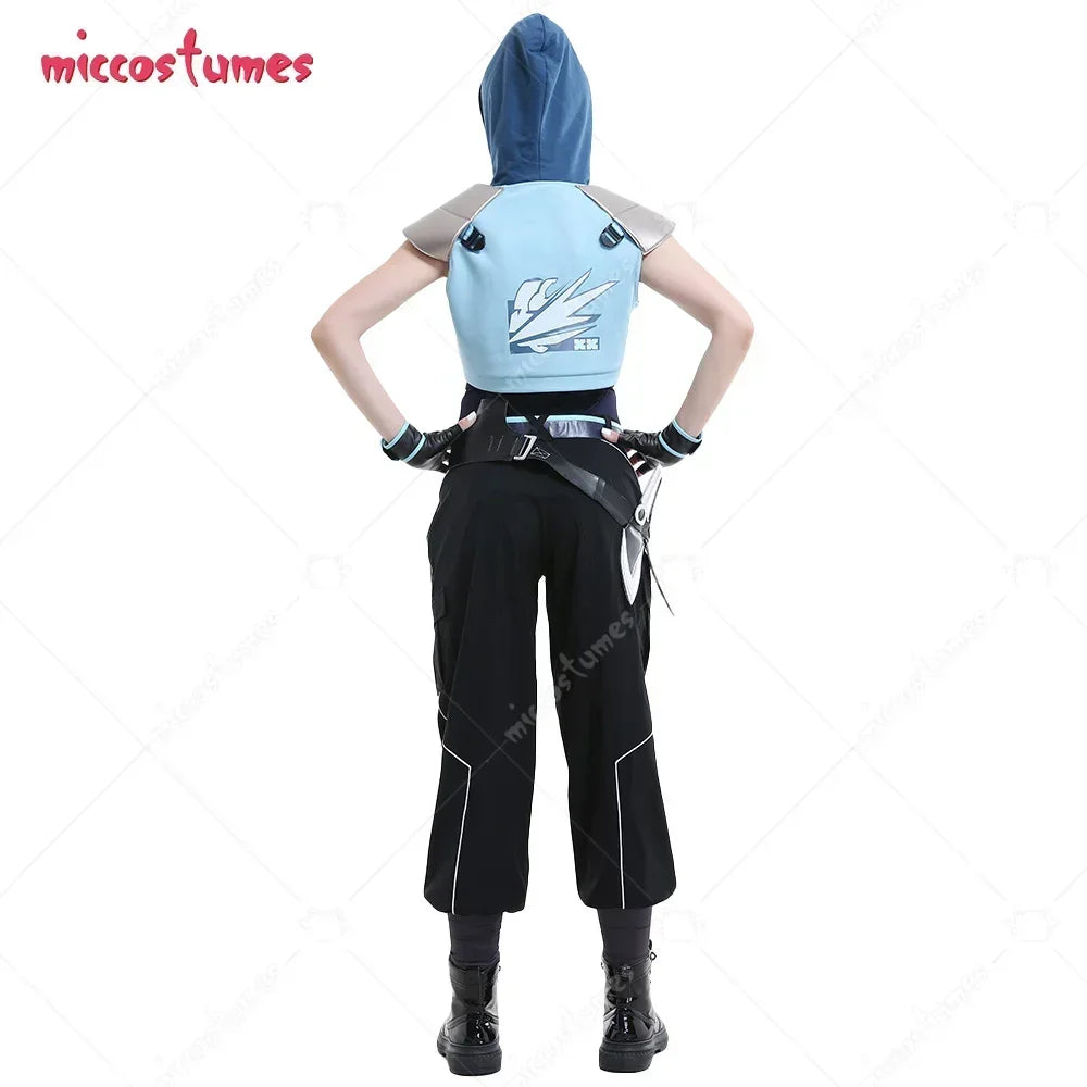 Miccostumes Black Cosplay Costume Unisex Sportswear Outfits with Belts Gloves