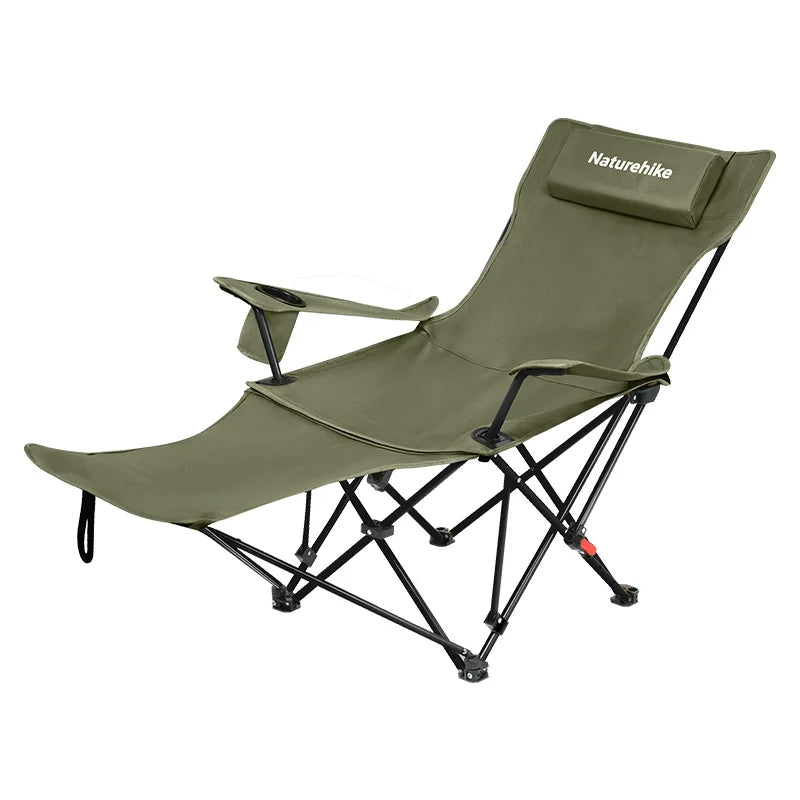 Naturehike 3-Position Adjustable Recliner Portable Folding Reclining Camping Chair with Footrest for Beach Lunch Easy Storage