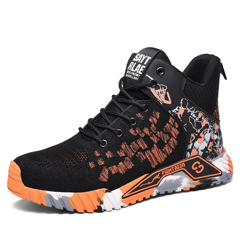 Breathable Camo Men Indestructible Steel Toe Construction Work Boots Anti-smash Stab-resistant Safety Shoes Biker Botas Para Hombre