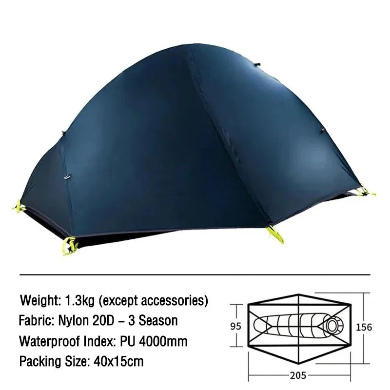 Naturehike Cycling Tent 1 Person Portable Ultralight Backpacking Trekking Tent Waterproof Double Layer Camping Tent