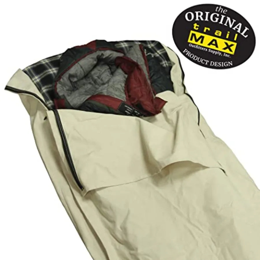Canvas Cavalry-Style Cowboy Bedroll; Premium Lined Sleeping Bag Cover; Durable 12oz Canvas; Comfy Flannel Liner; Winter Camping