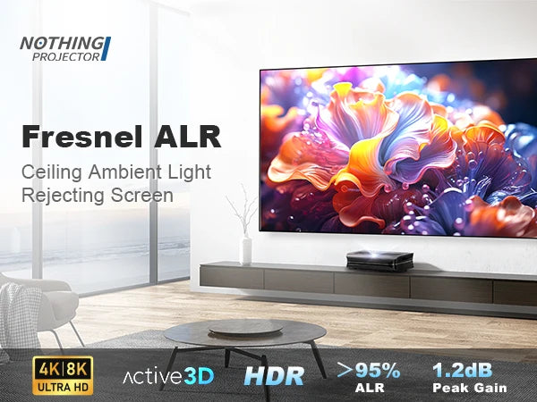 NothingProjector Fresnel ALR-1.2 100 inch Edge Frame Projection Screen Ambient Light Rejecting For Ultra Short Throw Projector