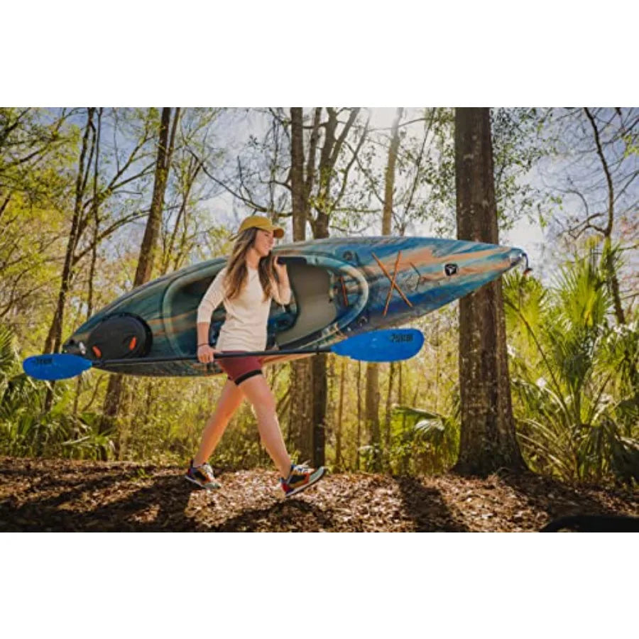 Premium Sit-in Recreational Kayak - Lightweight One-Person Kayak - 10 ft - Durable Polyethylene - Black - Easy to