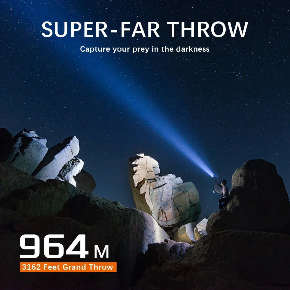 Tactical Flashlight Type-C Rechargeable Protable Powerful 21700 Torch Camping EDC Flashlight