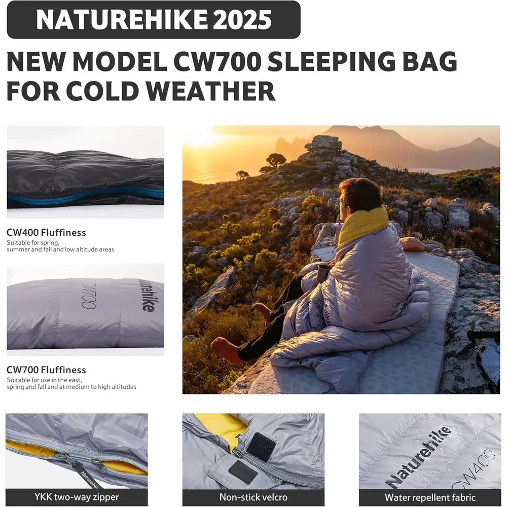 Ultralight Down Sleeping Bag for Adults, 650 Fill Power, Cold Weather Backpacking, -2°F / 18°F, Ideal for Camping and Hiking