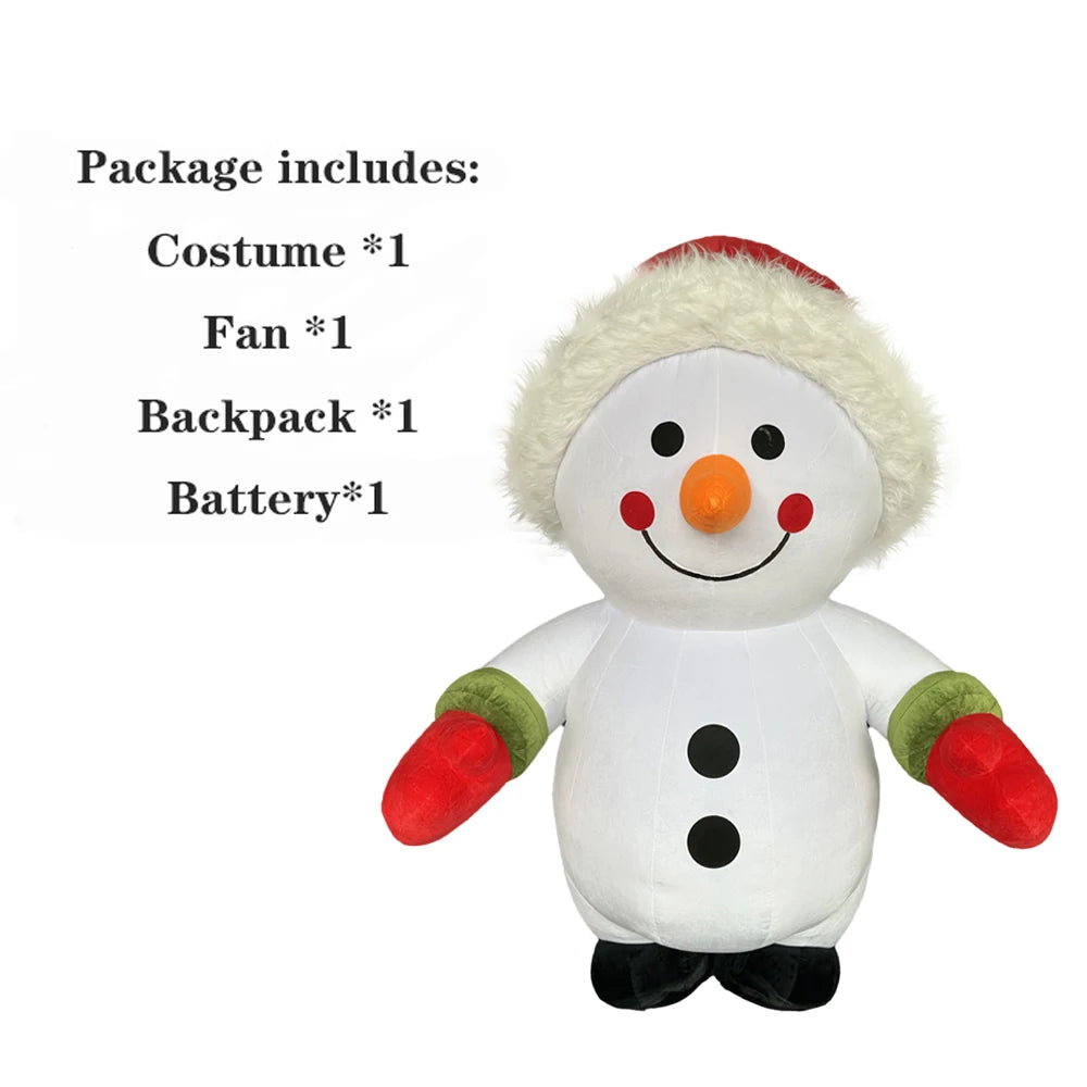 2.6m Santa Claus Snowman Inflatable Costume Mascot Parade Adult Character Cosplay Christmas Party Event Plush Set