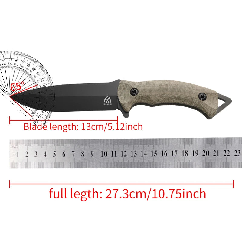 Men's High-Quality Steel Fixed Blade Knife Portable Emergency Hiking Outdoor Cutting Tool with Sheath