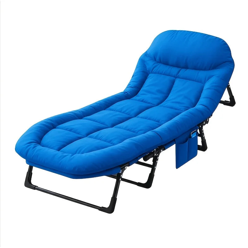 Adult Camping Cot with Built-In Headrest And Removable Mattress - 71 Inch XL Portable Folding Bed, Heavy Duty Frame for Support