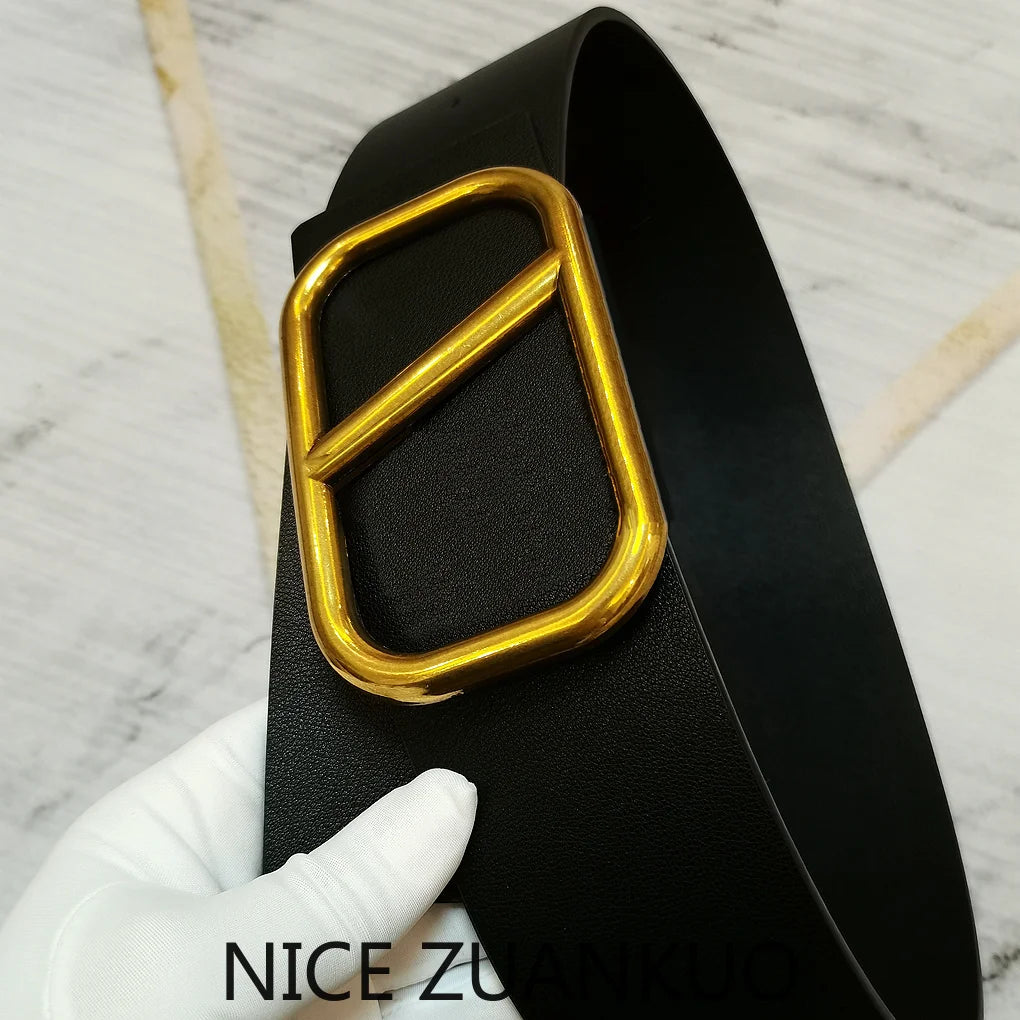 Women's Genuine Leather Belt, Luxurious Italian Women's Belt, 2026 New Style Fashionable V-shaped Jeans Belt, Ultra-wide Letter Logo Personalized Dress Belt, Slimming and Shaping Leather Belt, High-end Brand Belt.