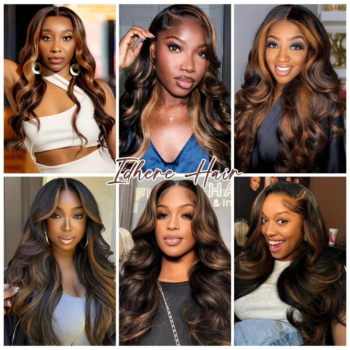 Wigs for Women for Halloween Featuring Ombre Brown Highlights, a Lace Front Made of Human Hair in Shades 1B/30, with a Body Wave Design. These 4X4 Ombre Brown Wigs Have a Natural Appearance, Elegant Style