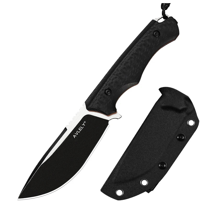 DC53 Steel Fixed-Blade Straight Knife, G10 Handle with K-Type Sheath, Outdoor, Camping, Hunting, Multi-Purpose Knife, Convenient EDC Tool for Everyday Carry