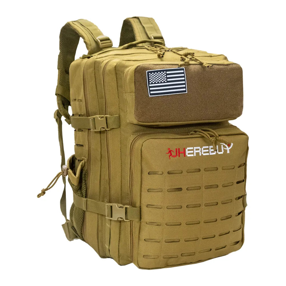 45L Military Tactical Backpack for Men Molle Rucksack Large Survival Hiking Bag 3 Day Assault Rucksack Pack With Bottle Holder