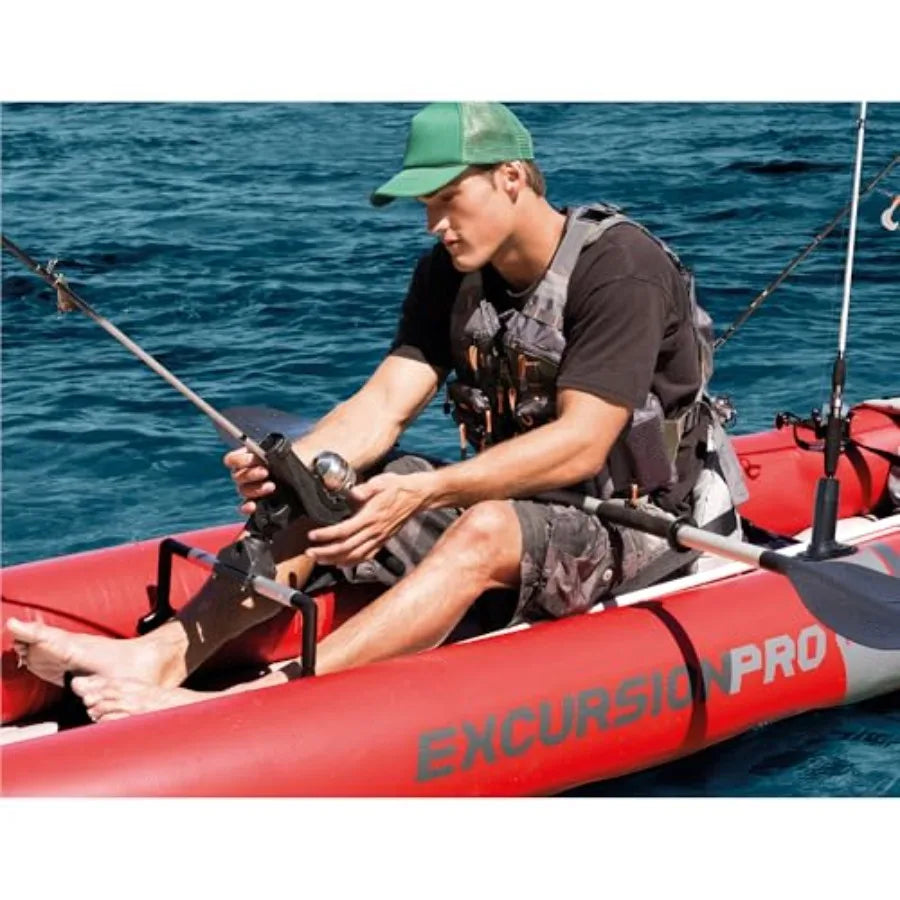 Inflatable Kayak Set: 2-Person 400lb Ccity SuperTough PVC Adjustable Bucket Seat Includes Deluxe 86in