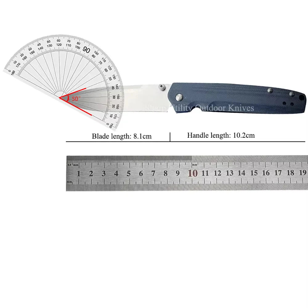 Quick-Open Folding Knife G10 Handle Self-Locking EDC Pocket Knife Clip Point Blade for Camping Fishing Outdoor Survival Gear