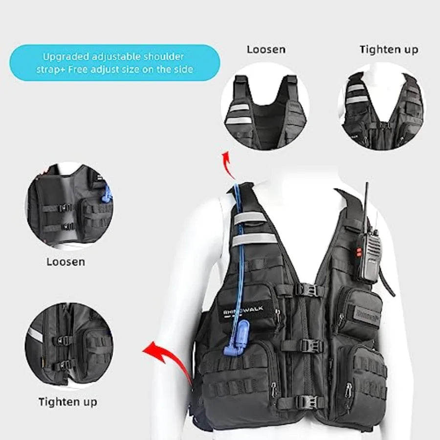 Fishing Photography Vest with Multi Pockets Outdoor Jackets for Hunting Hiking Climbing Traveling
