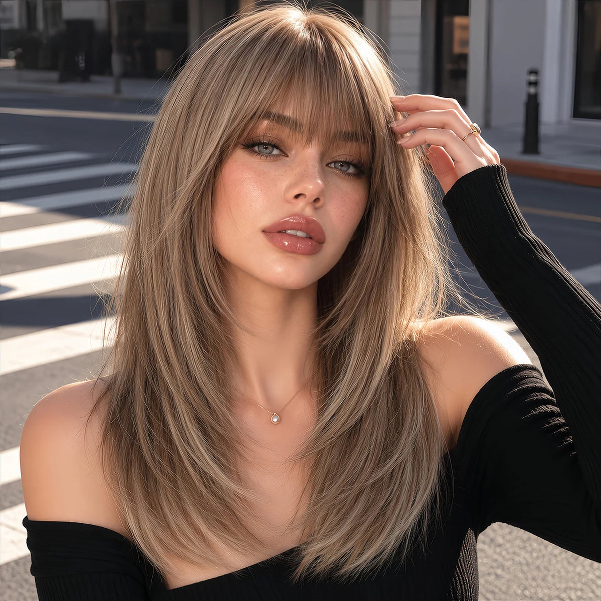 TopShe 18 inch Grey Wave Synthetic Wig Curly for Woman Shoulder Length Heat-Resistant Silver-Grey Hall Wig Layered Medium Length Shaggy Hair Wig Display Costume Party Daily Wear Natural Ash Grey Salt and Pepper Hairpiece Feat