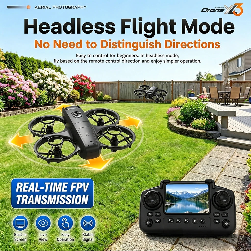 LY3 Portable Drone Dual Camera Aerial PLY3 Portable Drone Dual Camera Aerial Photography 2.4 Inch Screen Remote Control WIFI Image Transmissiohotography 2.4 Inch Screen Remote Control WIFI Image Transmission Optical Flow Hove