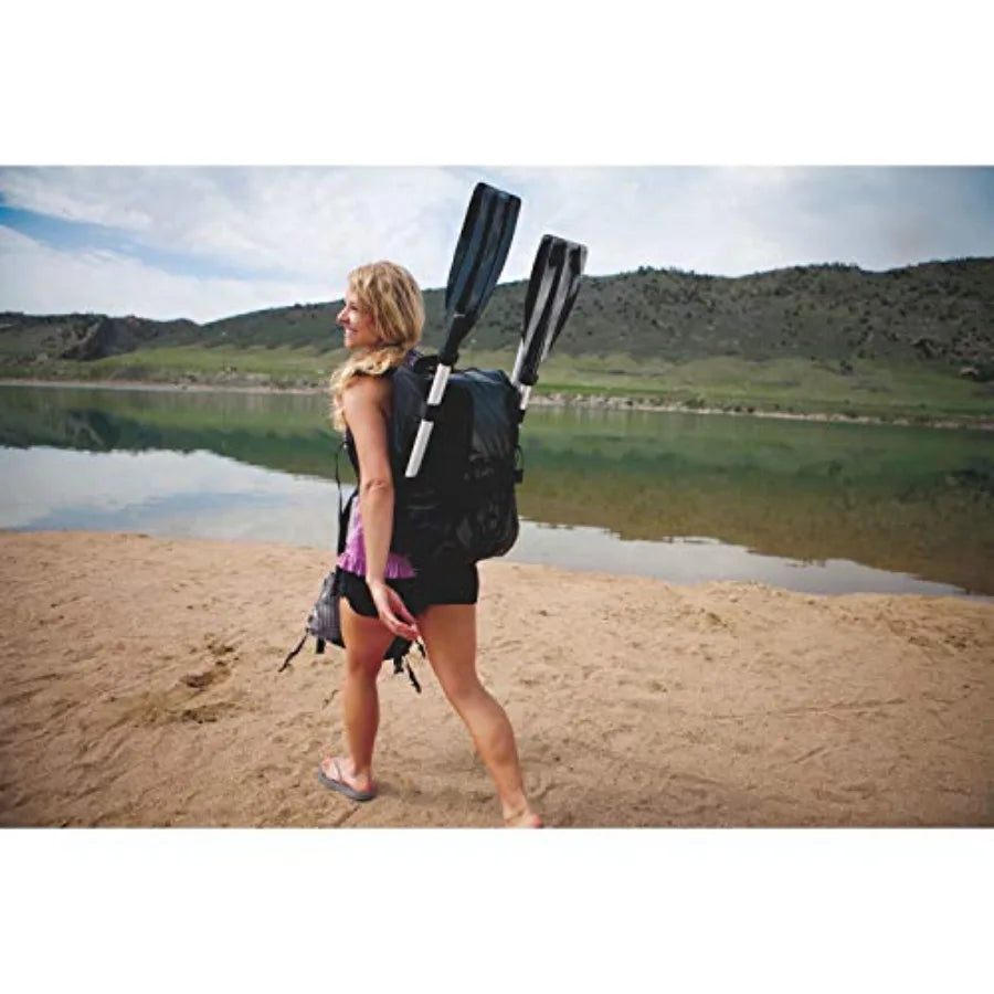 1-Person Inflatable Kayak with 21-Gauge PVC Construction in Blue Folds into Backpack with 5-Minute Setup Includes Hand Pump and