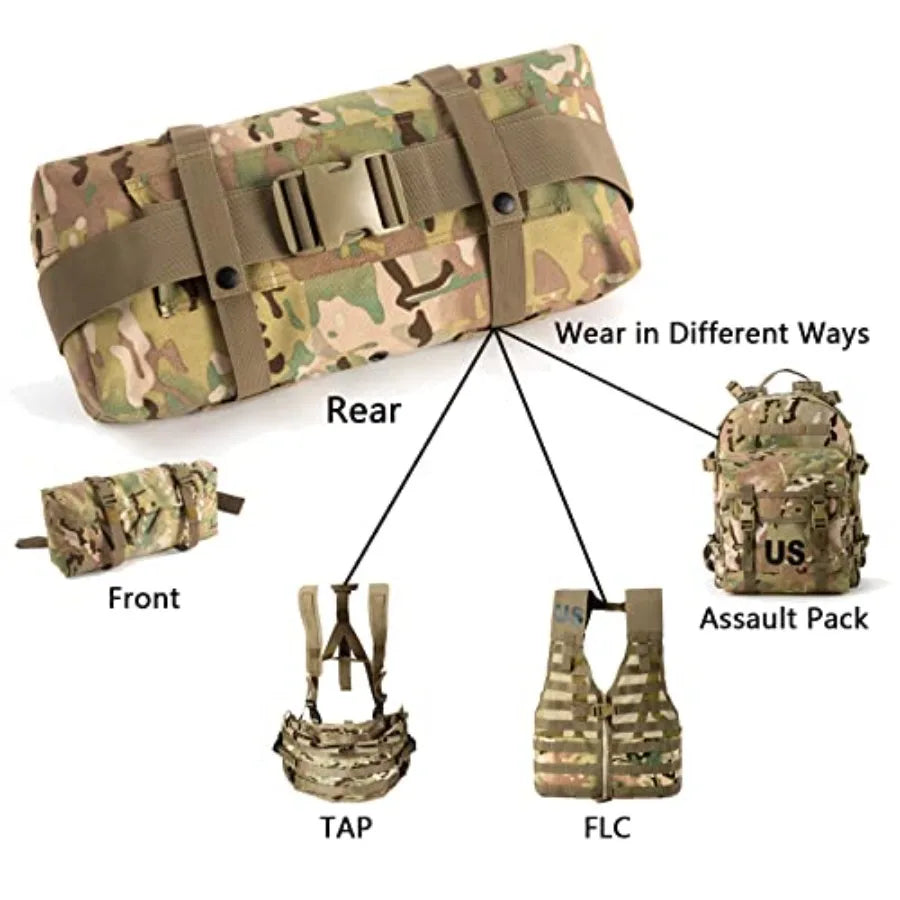 Military MOLLE 2 Large Rucksack with Frame Army Tactical Backpack for Outdoor Survival Black Nylon Durable Load-Bearing Design