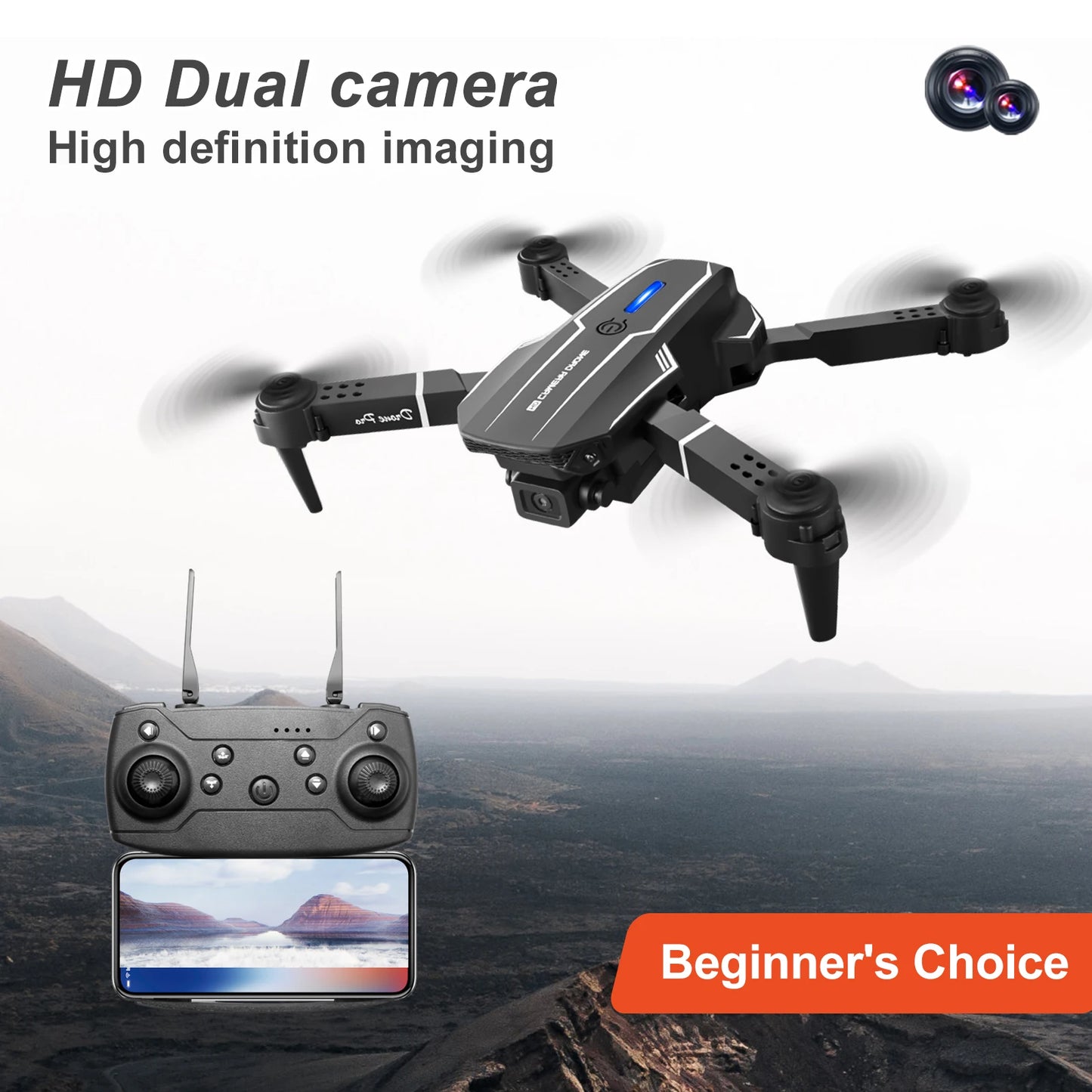 ZNLYRION S101 Foldable RC Drone 4K HD Dual Camera WIFI FPV APP Waypoint Flight Altitude Hold 6-Axis Gyro Quadcopter for Beginners