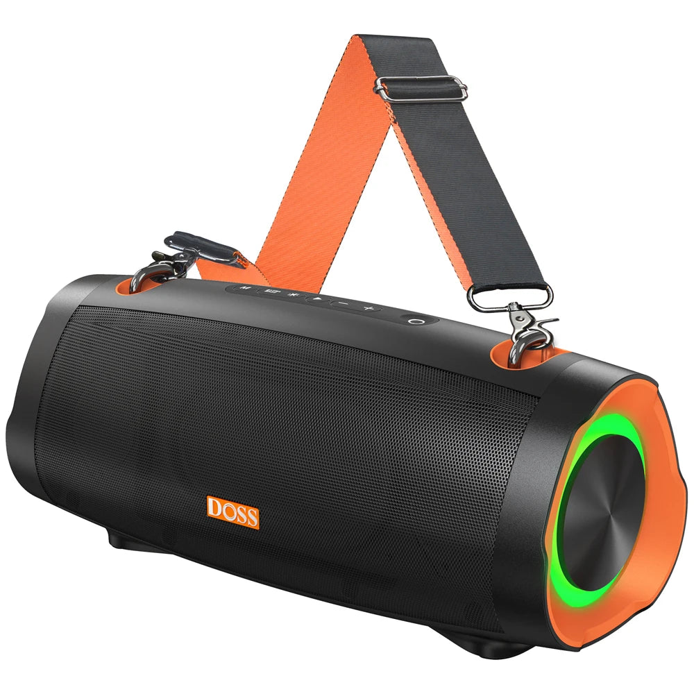 DOSS Portable Bluetooth Speaker 70W Bold Sound Bass 24H Playtime LED Lights Power Bank IPX6 Waterproof Ourdoor Wireless Speakers