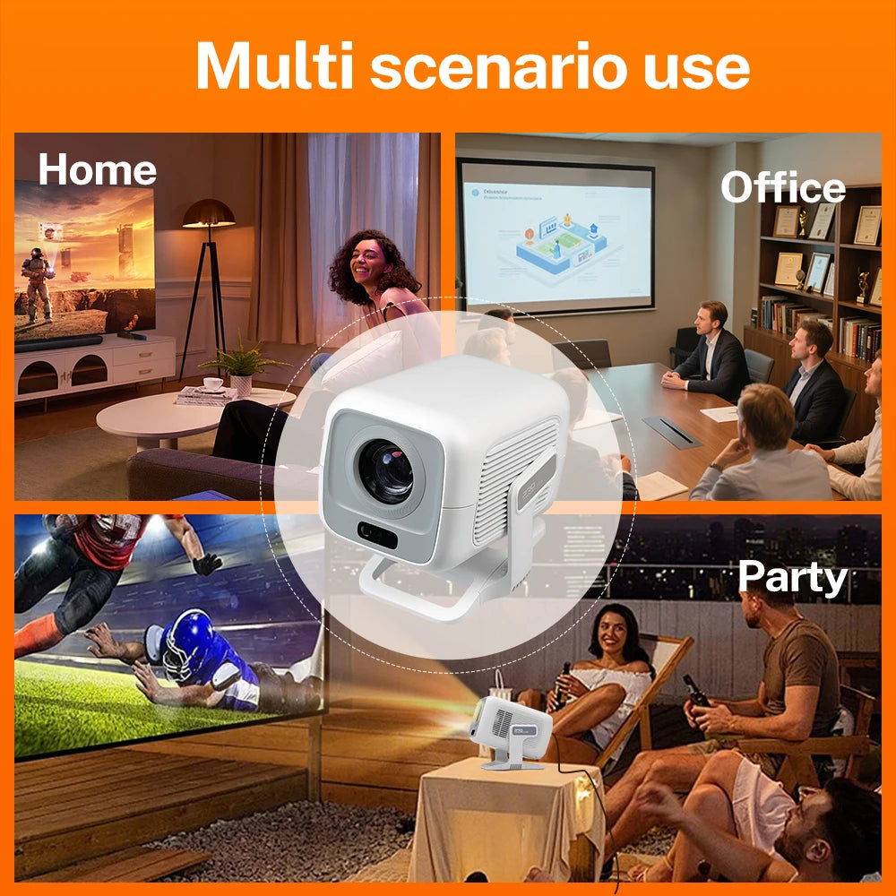 LYNCast Short Throw Projector with Wifi6 and Bluetooth5.4, X3AR, Native 1080P, 500ANSI, 1920*1080P,Home Theater, Anime, Race, Game, Crystal Clear Experience