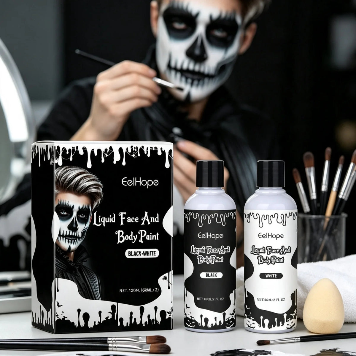 EELHOPE Halloween Party Quick Drying Paint Lasting Waterproof Non Irritating Formula Create Vampire Looks Halloween Body Paint