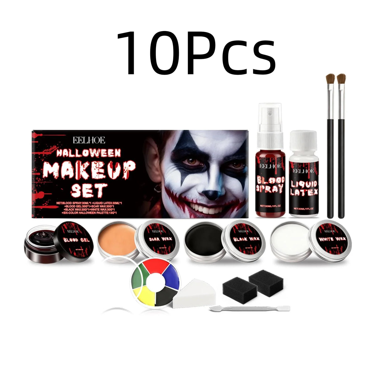 EELHOE Halloween Makeup Set Face Painting Long Lasting Makeup Products Waterproof Natural Effect Events Blendable Colors Palette