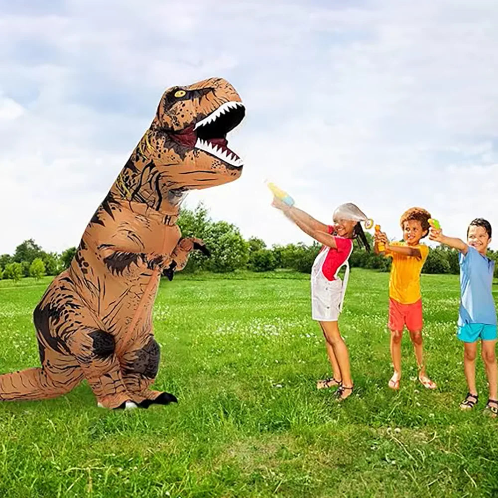 Adult Inflatable T-Rex Dinosaur Costume, Premium Polyester Fabric Blow Up Tyrannosaurus Rex Suit, Durable Reusable Halloween Cosplay Fancy Dress Outfit for Theme Party Carnival