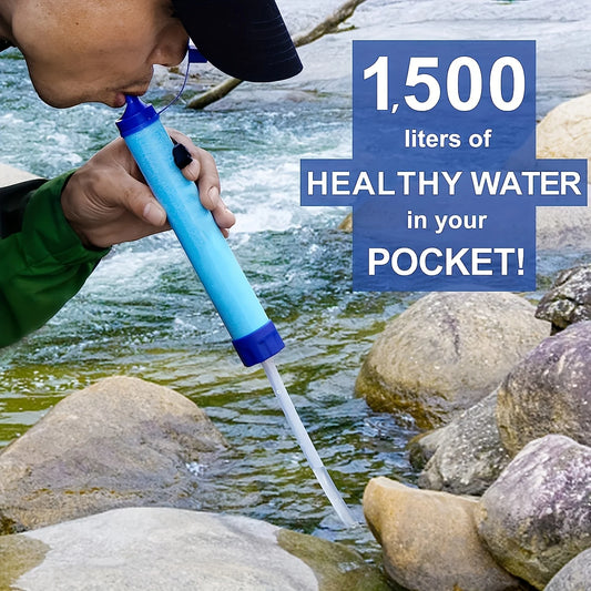 Straw-type water purifier, outdoor water purifier, personal straw-type water purification system, suitable for portable survival
