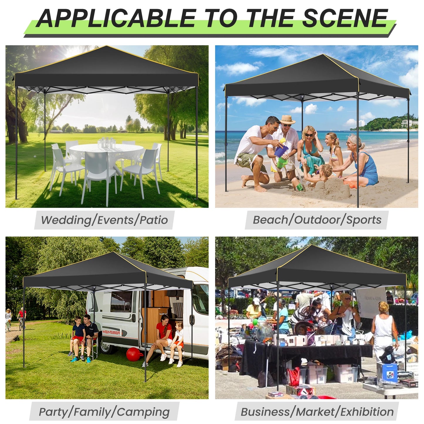 10x10ft Pop Up Canopy Gazebo Tent Awning With Mesh Window 4 Sidewall Carry Bag 4 Stakes Ropes For Party Event Garden Courtyard