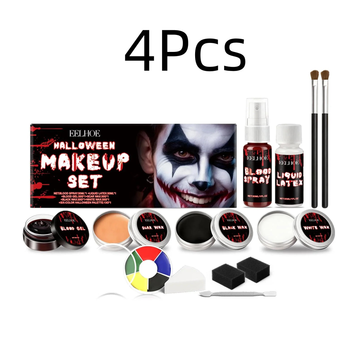 EELHOE Halloween Makeup Set Face Painting Long Lasting Makeup Products Waterproof Natural Effect Events Blendable Colors Palette