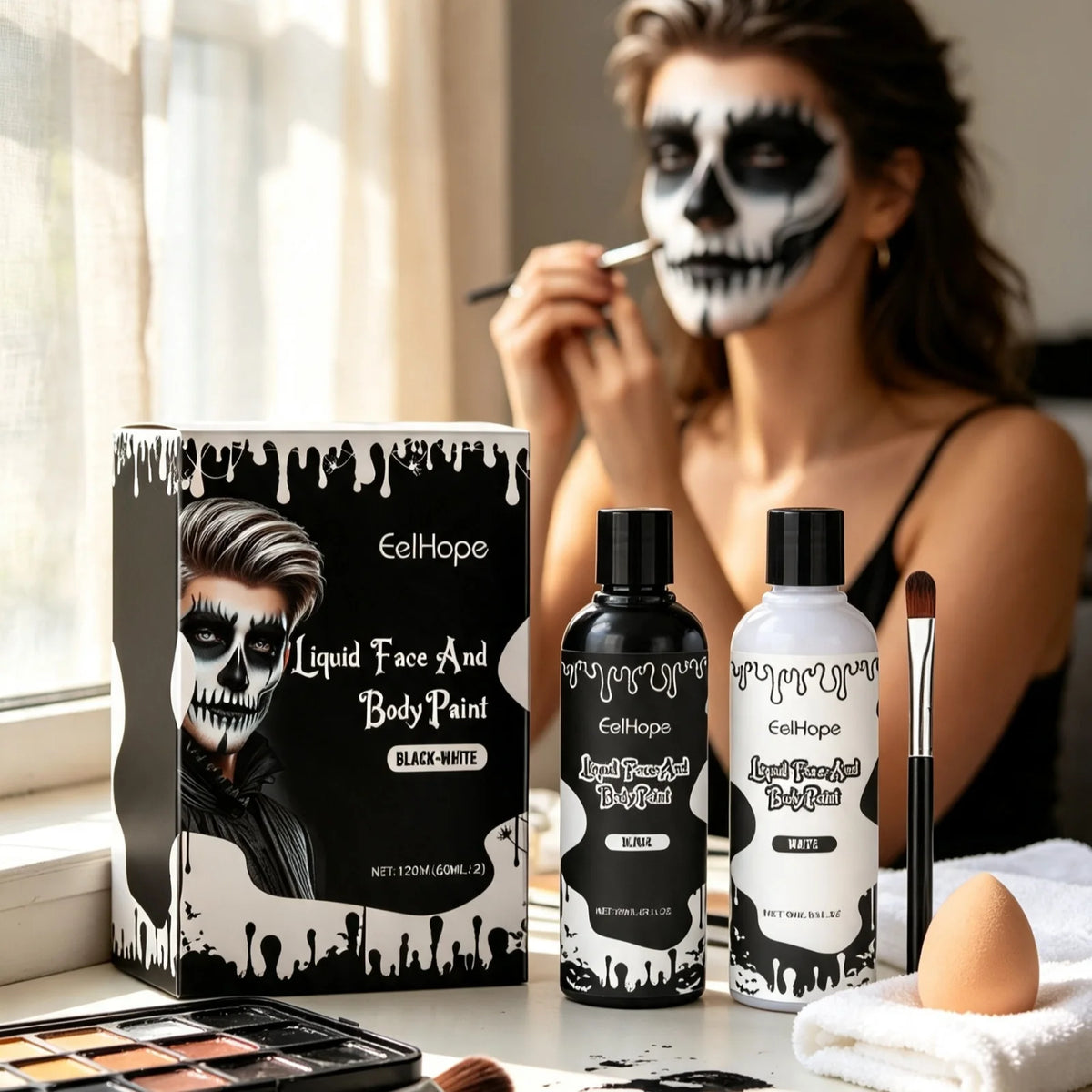 EELHOPE Halloween Party Quick Drying Paint Lasting Waterproof Non Irritating Formula Create Vampire Looks Halloween Body Paint