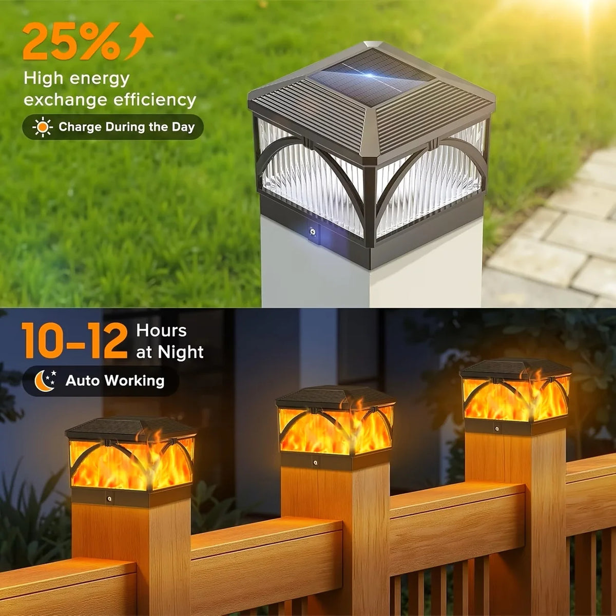 Outdoor Waterproof Villa Gate Fence Light Solar Light Outdoor Villa Column Lamp Fence Gate Pillar Head Led Lamp For House Garden