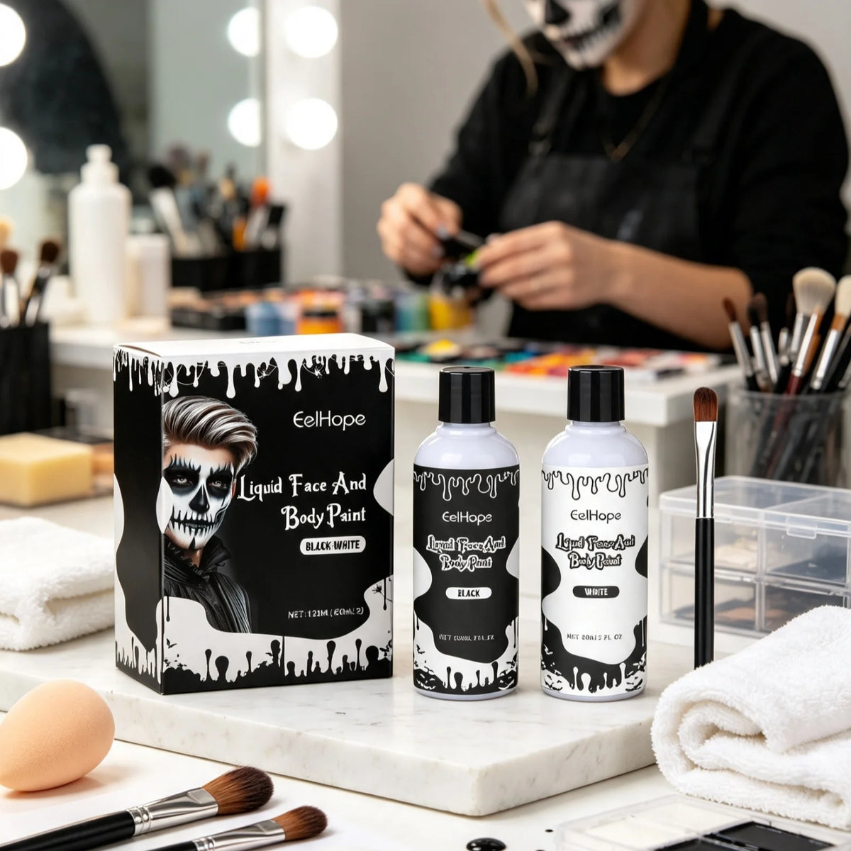 EELHOPE Halloween Party Quick Drying Paint Lasting Waterproof Non Irritating Formula Create Vampire Looks Halloween Body Paint