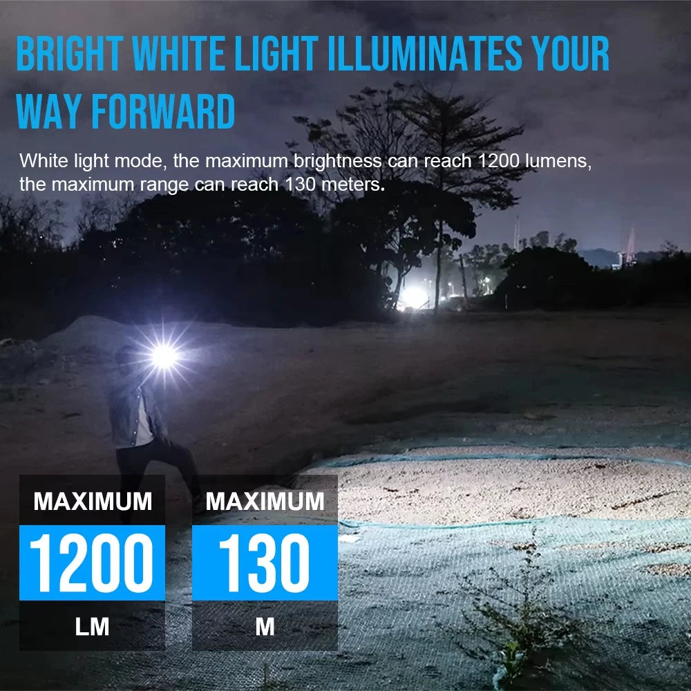 Trustfire 1200LM EDC Flashlight MINIX3-SE IPX6 Rechargeable Torch with White/UV Light Pointer Lantern Magnetic Tail for Camping