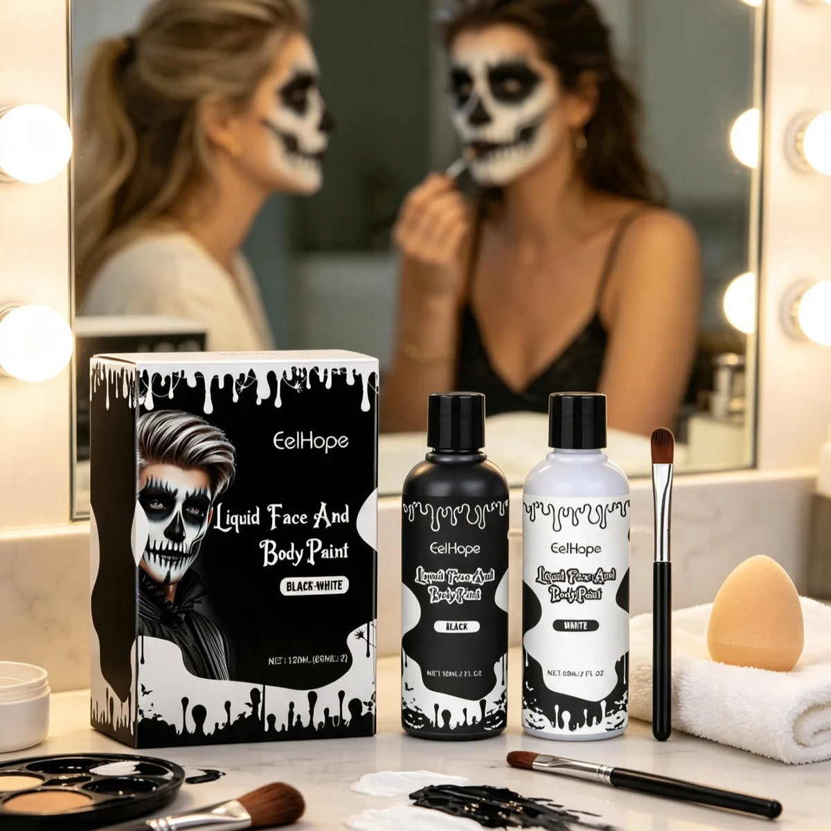 EELHOPE Halloween Party Quick Drying Paint Lasting Waterproof Non Irritating Formula Create Vampire Looks Halloween Body Paint
