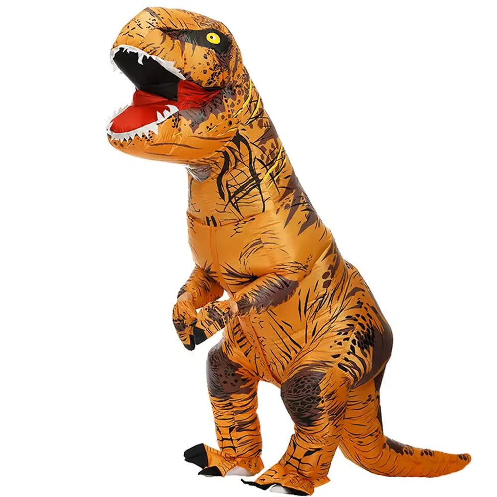 Adult Inflatable Tyrannosaurus Rex Costume, Funny Blow Up Giant T-Rex Dinosaur Suit, Halloween Cosplay Fancy Dress Outfit for Carnival Theme Party Bar Performance