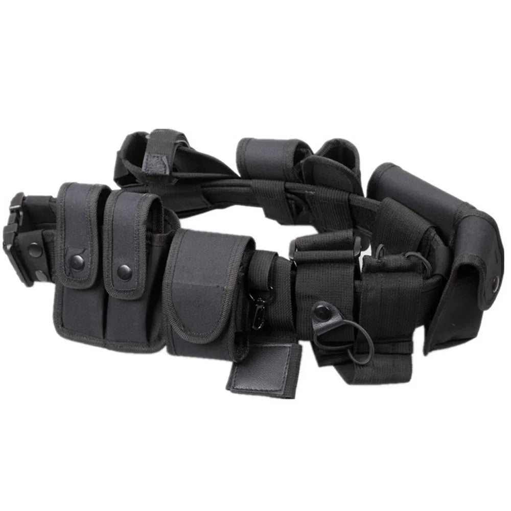 Tactical Nylon Duty Belt Utility Kit System Adjustable Quick Release With Modular Pouches Gear Holders For Security Guard Patrol
