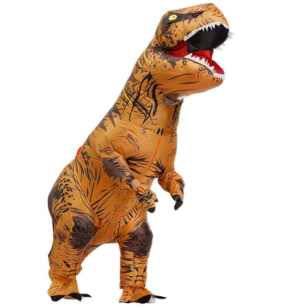 Adult Inflatable T-Rex Dinosaur Costume, Premium Polyester Fabric Blow Up Tyrannosaurus Rex Suit, Durable Reusable Halloween Cosplay Fancy Dress Outfit for Theme Party Carnival