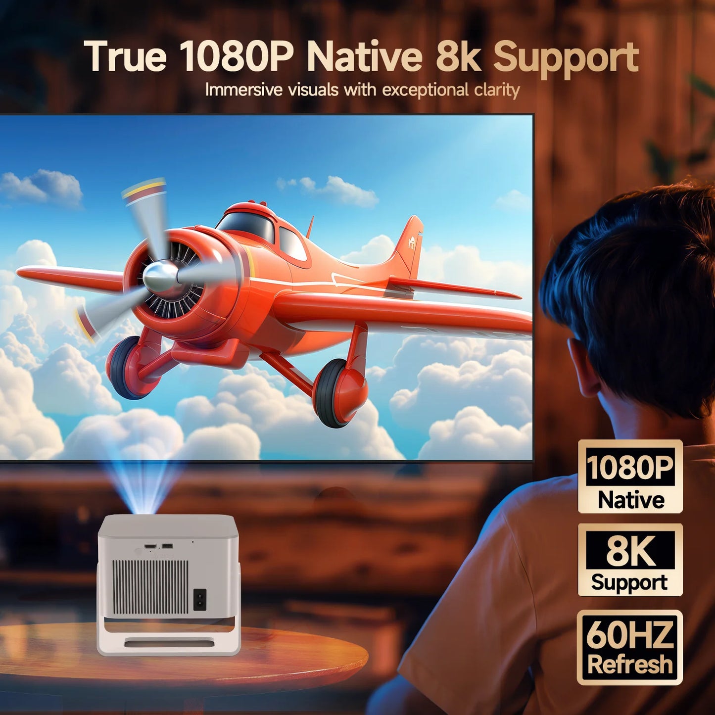 Magcubic HY350Max Auto Focus 8K Outdoor Projector Android 14 900ANSI Portable Projector  Native 1080P Support With Wifi6 BT5.4 for Movie