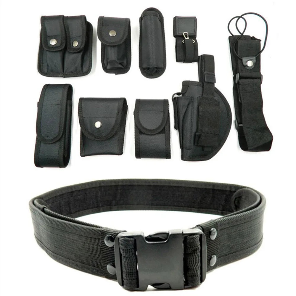 Tactical Nylon Duty Belt Utility Kit System Adjustable Quick Release With Modular Pouches Gear Holders For Security Guard Patrol