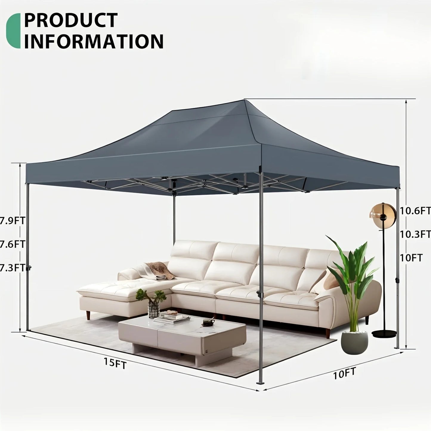 10x15 Pop up Canopy Tent Heavy Duty Gazebo with 4 Sidewalls,UPF 50+ All Weather Waterproof Commercial Outdoor Wedding Party Tent