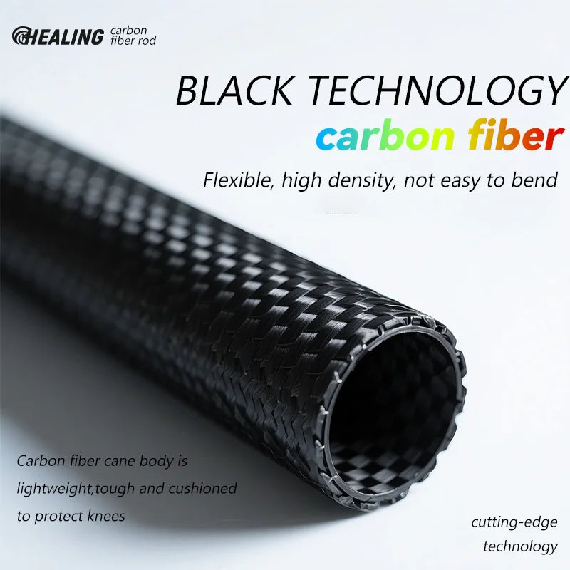 Local+ 2PCs Carbon Fiber Foldable 5-Sections Ultra-Light 110g Trekking Poles Walking Cane, 110/120/130cm Fixed Length Hiking Sticks for Outdoor Camping, City Running, Travel, Men Women Lightweight Portable Gear Caron Fiber Bl