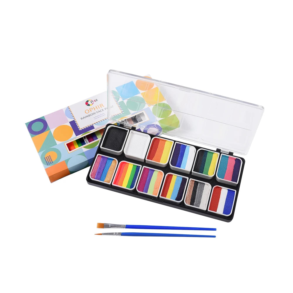 OPHIR Rainbow Face Paint Multicolor Series Temporary Body Paint Art 144g/5.14oz Children Makeup Painting Pigment RT012
