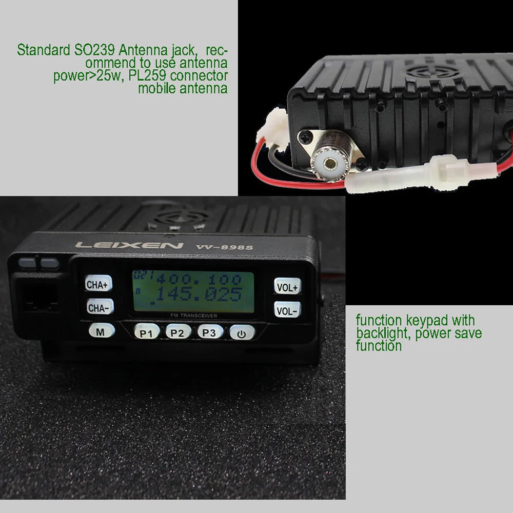 LEIXEN VV-898S 25W Dual Band 144/430MHz Mobile Transceive Amateur VV898S Ham Radio Two Way Radio